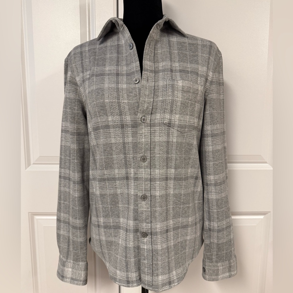 Express Plaid Button Down Shacket - image 1